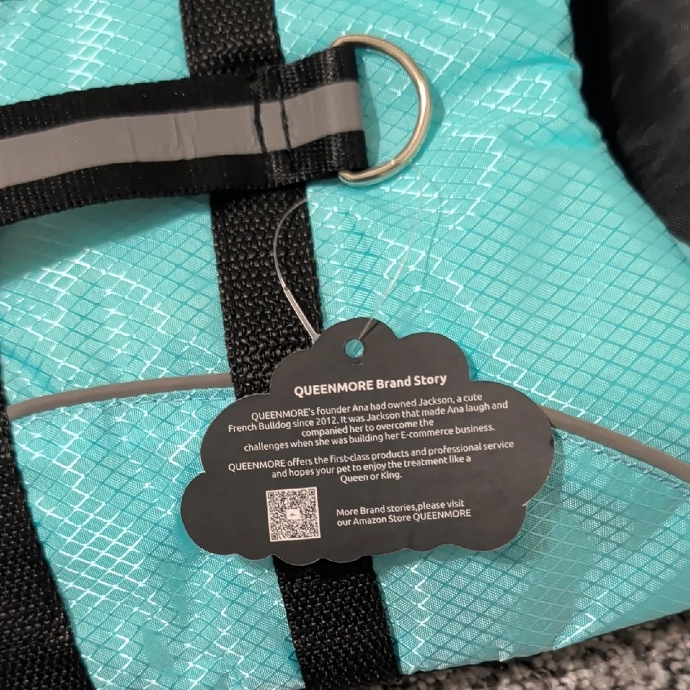 Shark Fin Dog Life Vest - Teal - Picture 6 of 6